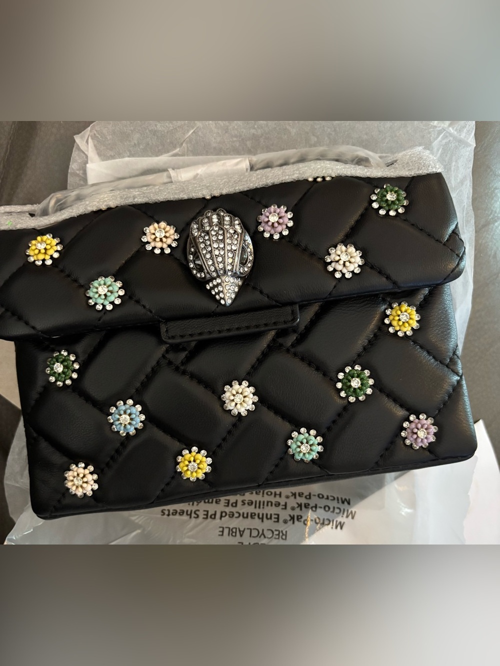 Kurt Geiger - Mini Kensington with Flower metal embellishments- NWT